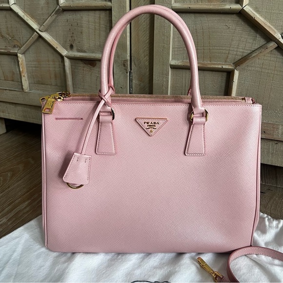 PRADA Prada Saffiano Lux Orchidea Medium Double Zip Tote Bag - Picture 3 of 16